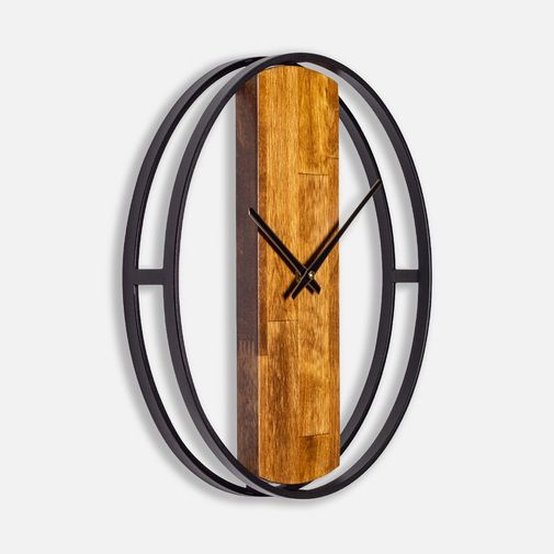 Часы Woodix (черные с коричневым)