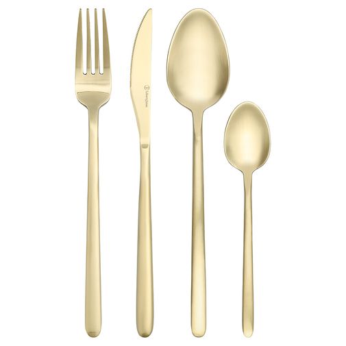 Набор столовых приборов Pure, золотистые матовые, 24 пред.