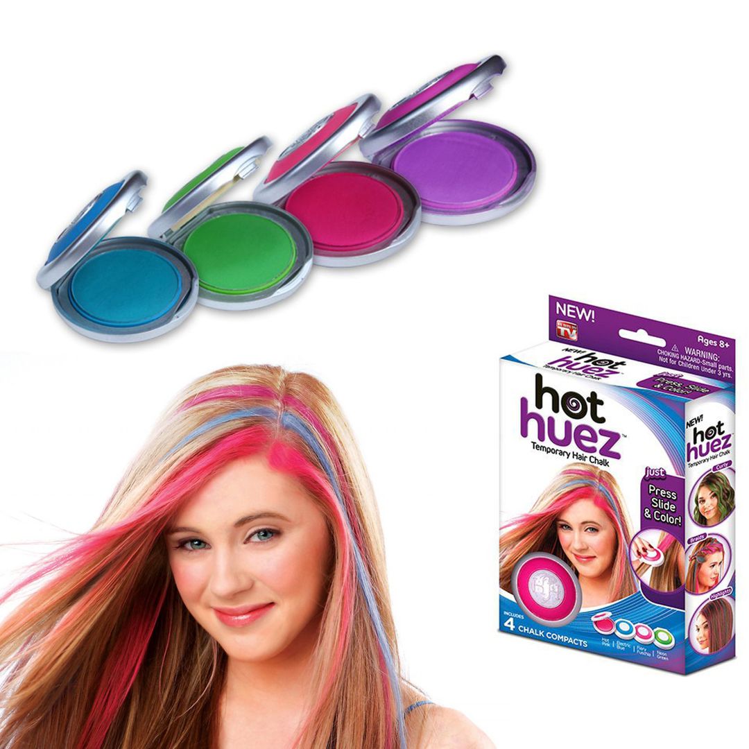 Цветные мелки для волос Hot Huez (4 шт) Цветные мелки для волос Hot Huez (4 шт)
