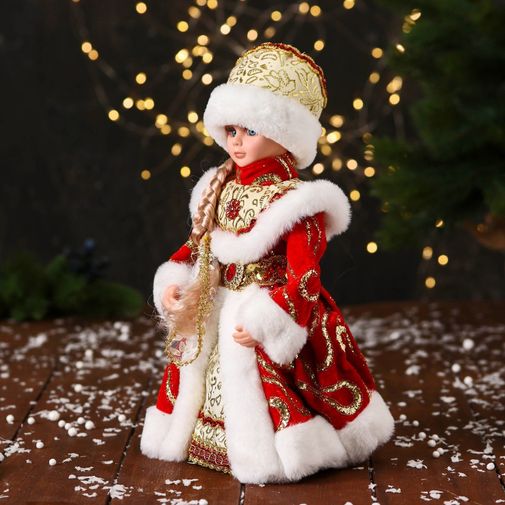 Снегурочка Шик в красной шубке, двигается (30 см) Снегурочка Шик в красной шубке, двигается (30 см)