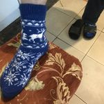 Носки шерстяные синие с белыми оленями Отзыв Носки шерстяные синие с белыми оленями Отзыв