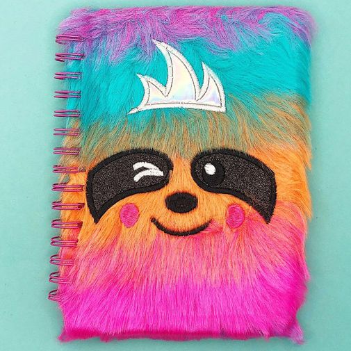 Блокнот плюшевый Радужный Ленивец Color Sloth