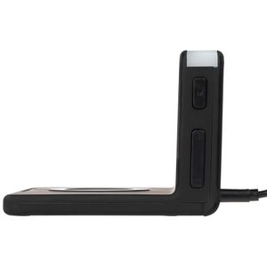 Часы настольные с беспроводным зарядным устройством Pitstop (черный)