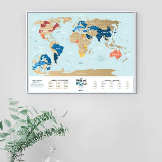 Скретч-карта мира Travel Map Holiday Lagoon World (на английском)