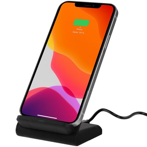 Беспроводное зарядное устройство с быстрой зарядкой Overtop (Черное)