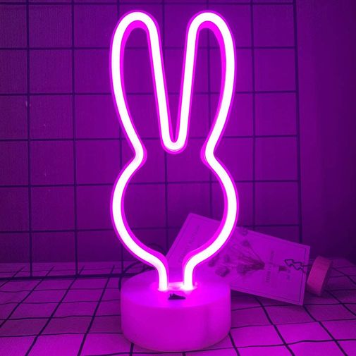 Неоновый светильник Кролик