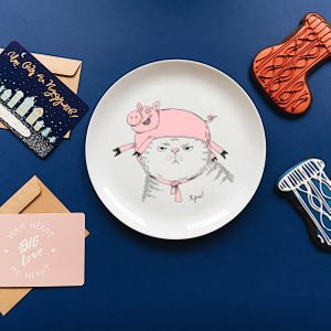 Тарелка Кот в костюме Хрю!