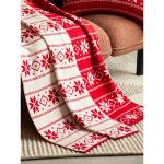 Плед из хлопка с новогодним рисунком Frostwork из коллекции New Year Essential, 130x180 см Плед из хлопка с новогодним рисунком Frostwork из коллекции New Year Essential, 130x180 см