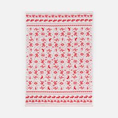 Плед Holidale (красный с молочным)