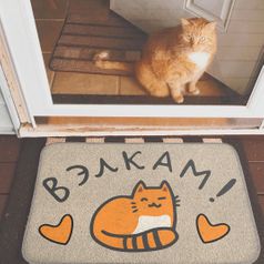 Коврик для входной двери Кот Вэлкам!
