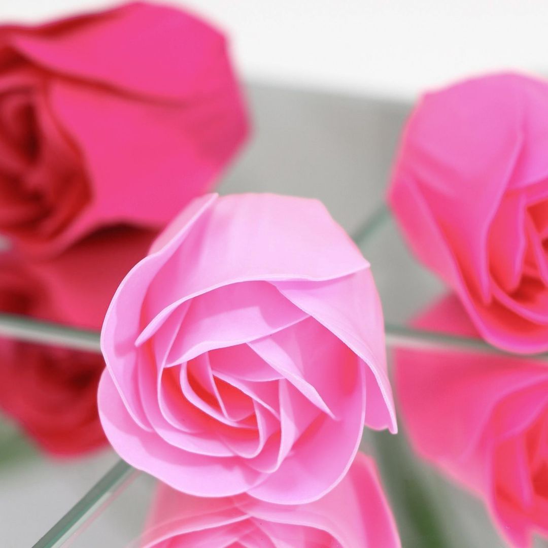 Набор мыльные розочки розовые оттенки (12 шт)