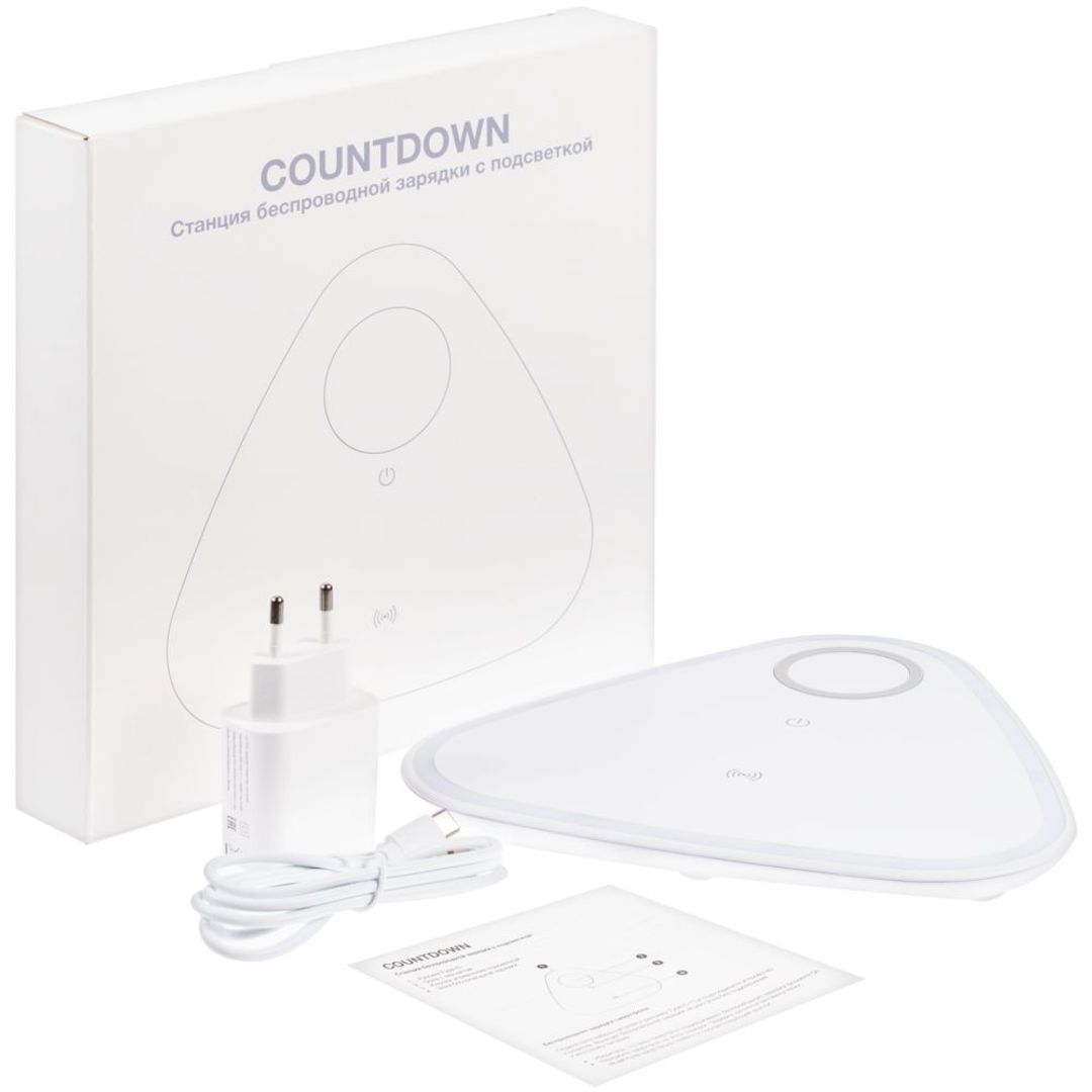 Станция беспроводной зарядки с антистрессом Countdown (Белая) Станция беспроводной зарядки с антистрессом Countdown (Белая)