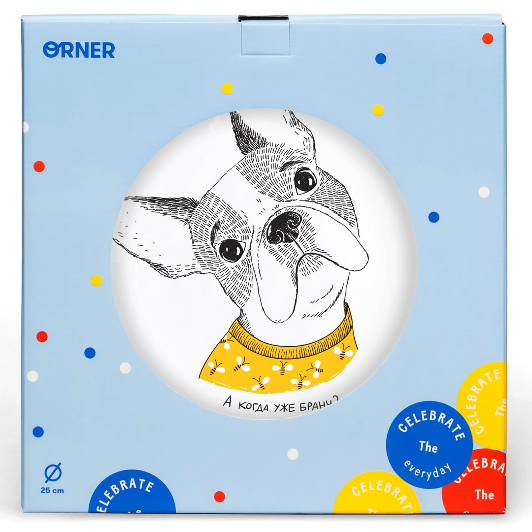 Тарелка Французский бульдог А когда бранч? Тарелка Французский бульдог А когда бранч?