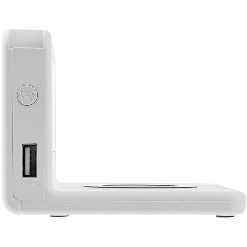 Часы настольные с беспроводным зарядным устройством Pitstop (белый)