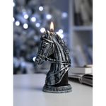 Свеча фигурная Бюст лошади (серебристый)