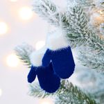 Подвеска на елку Вьюжка (варежки, синий)