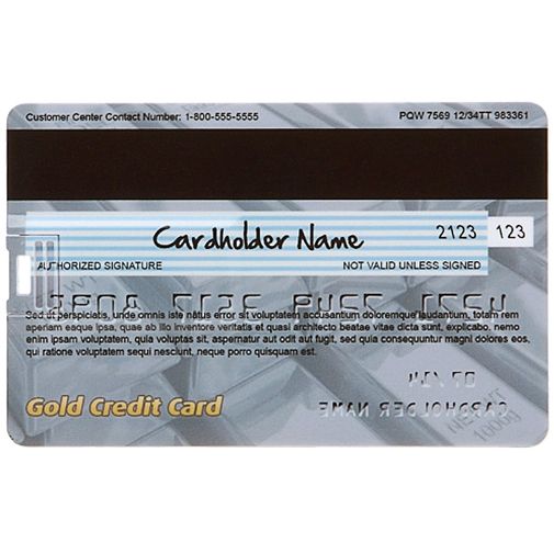 Флешка Кредитка Gold Credit Card 8 Гб Обратная сторона Флешка Кредитка Gold Credit Card 8 Гб Обратная сторона