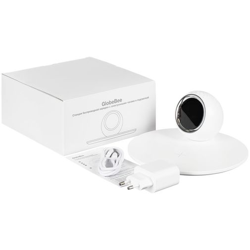 Станция беспроводной зарядки с часами и подсветкой GlobeBee