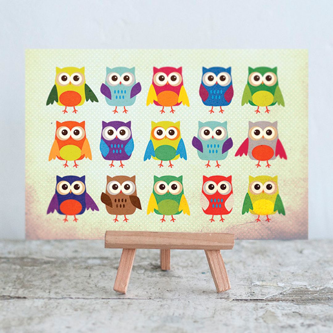 Открытка Совы Открытка Совы