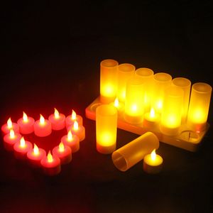 Электронные свечи (12 шт, мерцающие, с подзарядкой)
