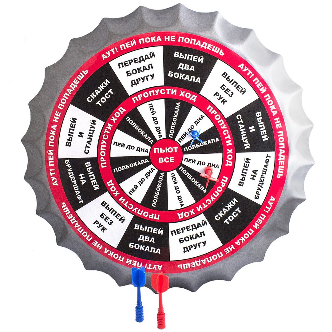 Дартс пивной с заданиями (магнитные дротики) Дартс пивной с заданиями (магнитные дротики)