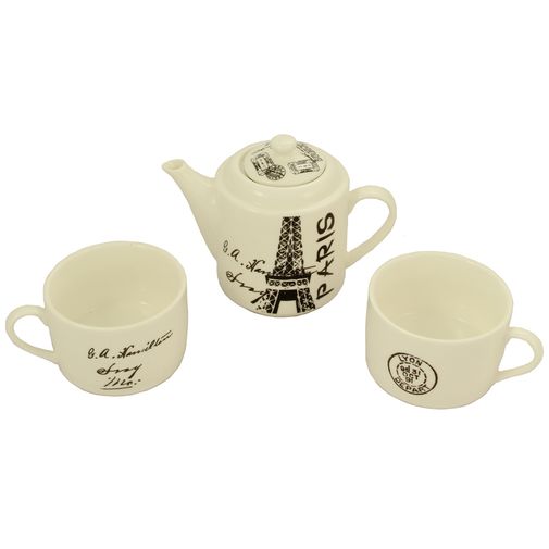 Чайный набор Париж Чайник и две чашки Чайный набор Париж Чайник и две чашки