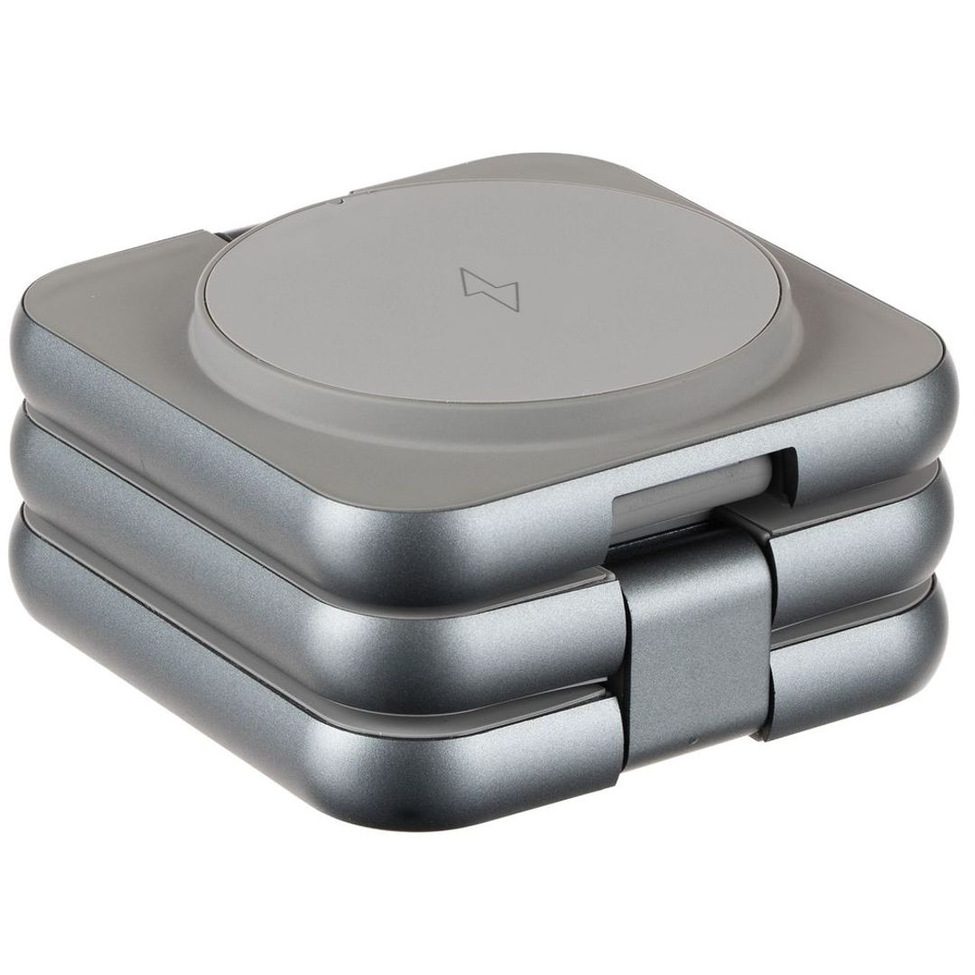 Складная станция беспроводной зарядки Terza (серебристый) Складная станция беспроводной зарядки Terza (серебристый)