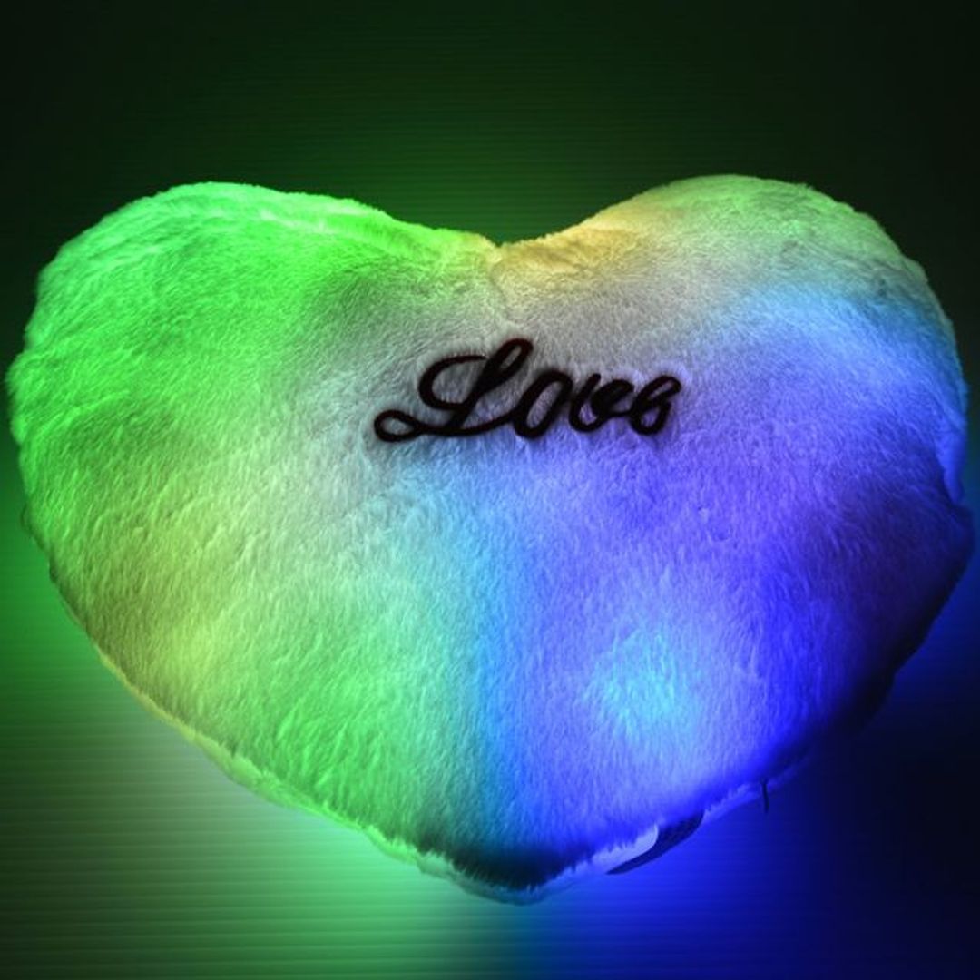 Светящаяся подушка Сердечко (Зеленая) С подсветкой