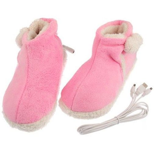 Тапочки с подогревом от USB Угги Розовые
