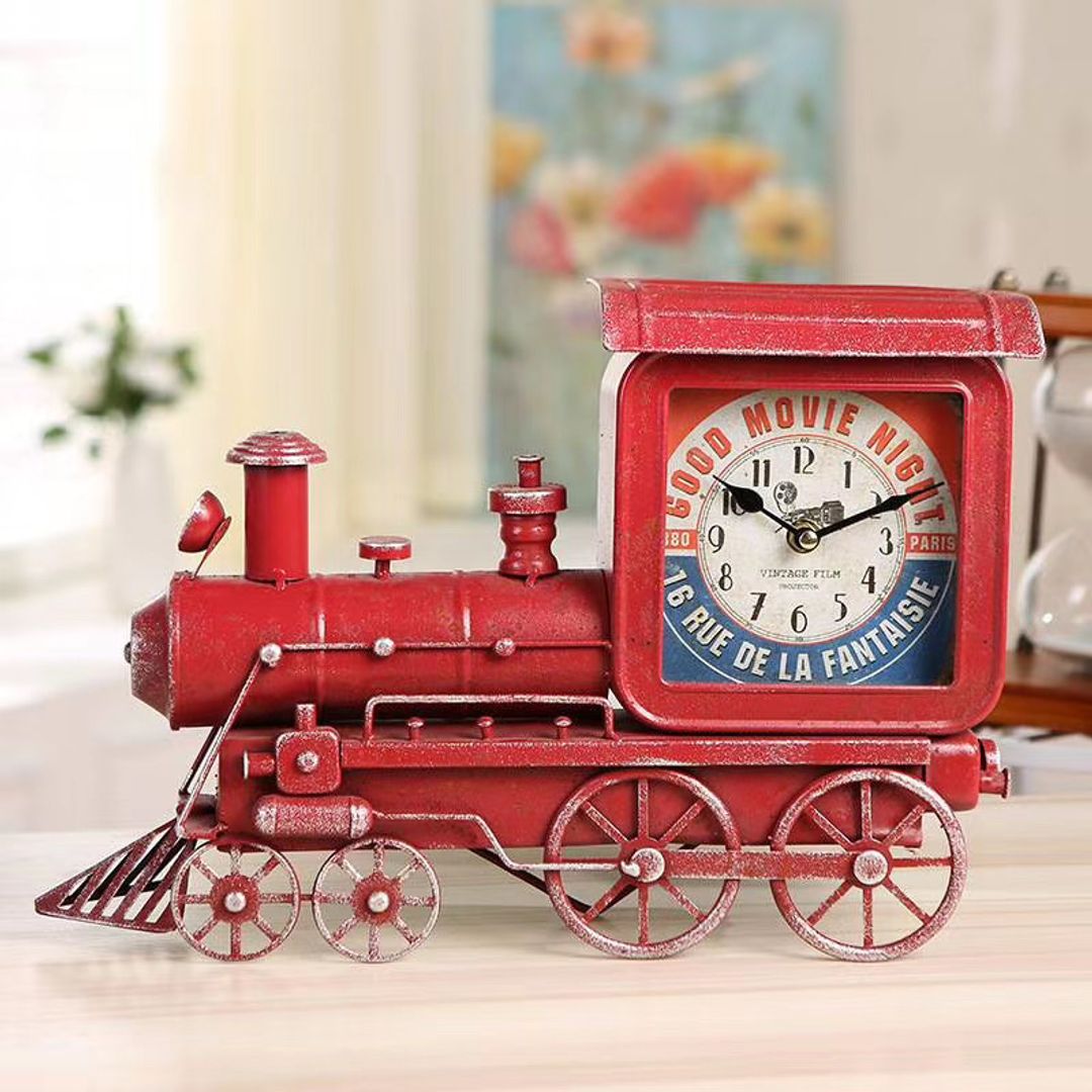 Винтажные часы Ретро-поезд