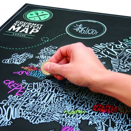Скретч-карта Европы Гурман Gourmet Scratch Map