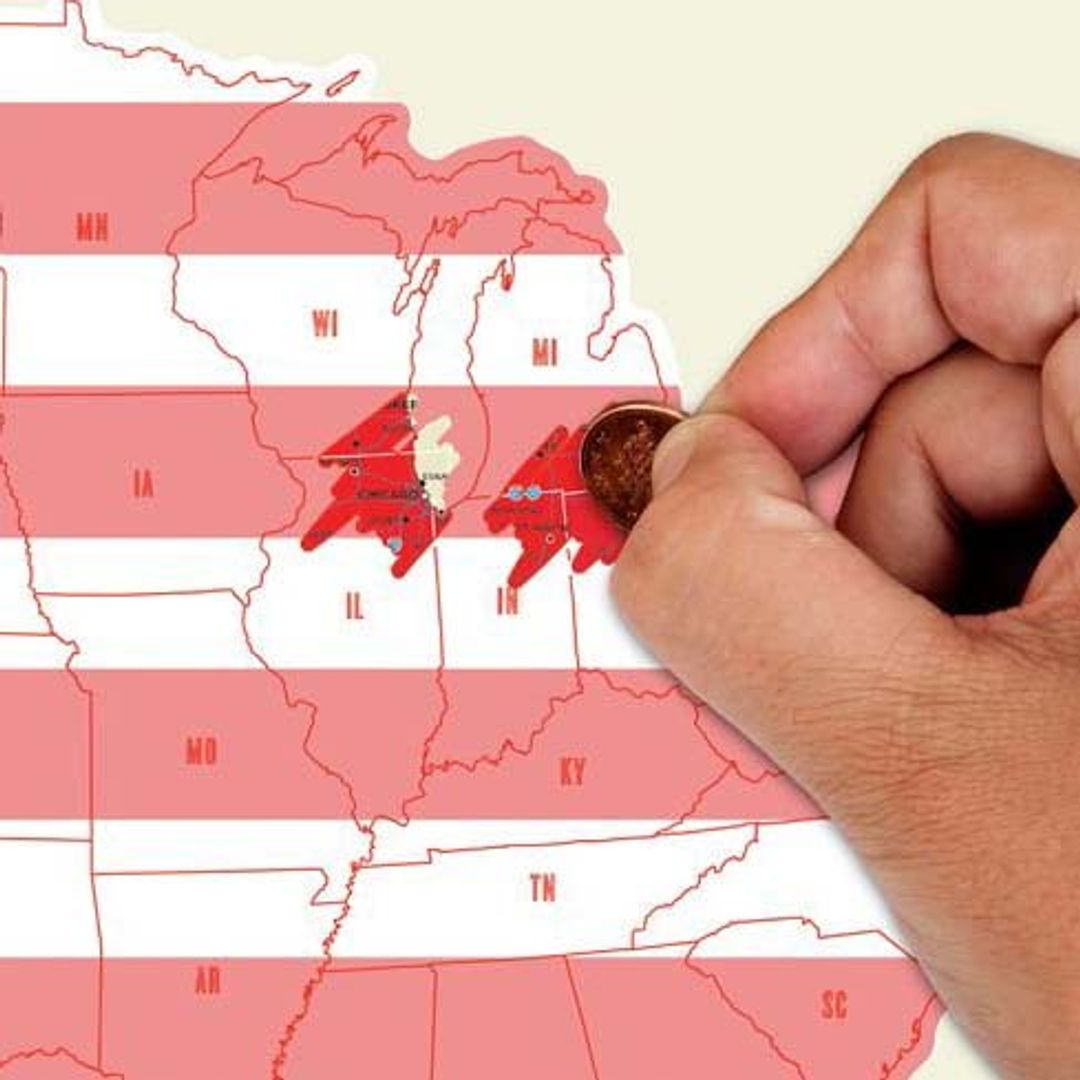 Скретч-карта США (на английском)