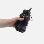 Складная бутылка для воды Basketball Flex (черный)