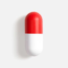 Сквиш-антистресс Пилюля (белый с красным)