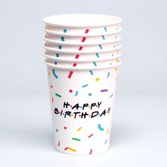 Набор стаканов бумажных Happy birthday (6 шт)