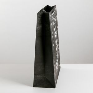 Подарочный пакет Защитнику Черный (26 х 30  х 9 см)