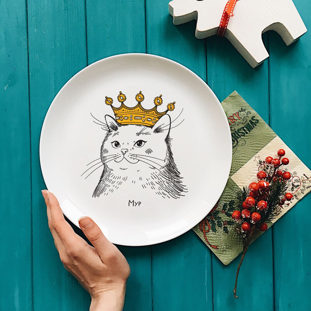 Тарелка Кошка в короне Мур Тарелка Кошка в короне Мур