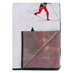 Плед из хлопка с новогодним рисунком Let's Ski из коллекции New Year Essential (130x180 см)