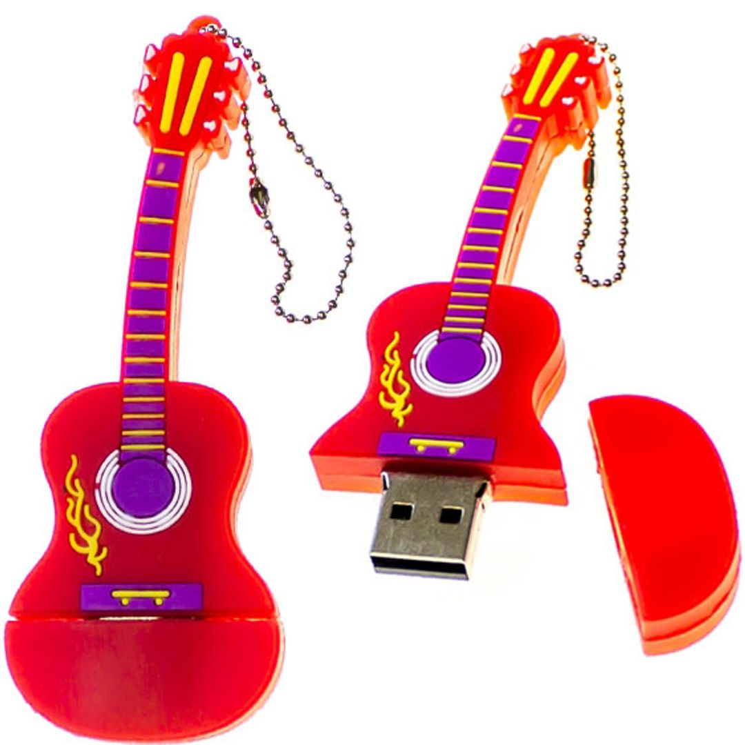 Флешка Гитара 8 Гб (Красная) Закрытая и открытая Флешка Гитара 8 Гб (Красная) Закрытая и открытая