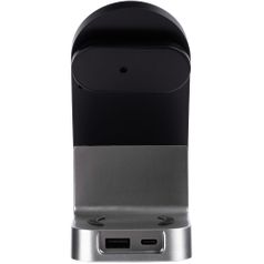 Зарядная станция c часами E-Store для смартфона, часов и наушников (Черная)