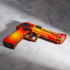 Деревянный Пистолет, стреляющий резинками (Оранжевый)
