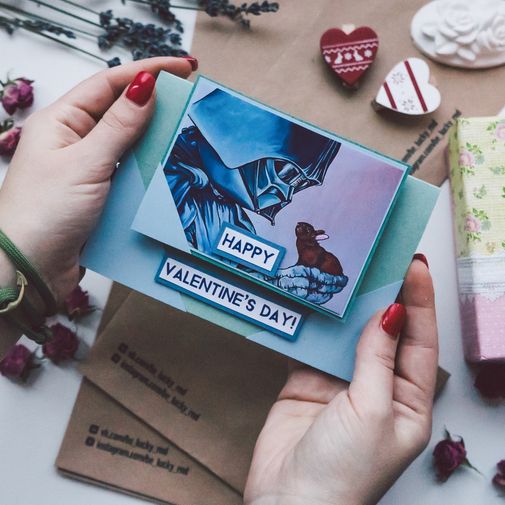 Открытка Happy Valentine's Day Дарт Вейдер Открытка Happy Valentine's Day Дарт Вейдер