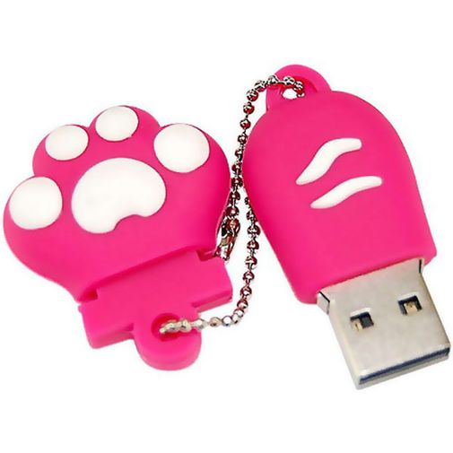 Флешка Кошачья лапа 8Гб розовая с белым Флешка Кошачья лапа 8Гб розовая с белым