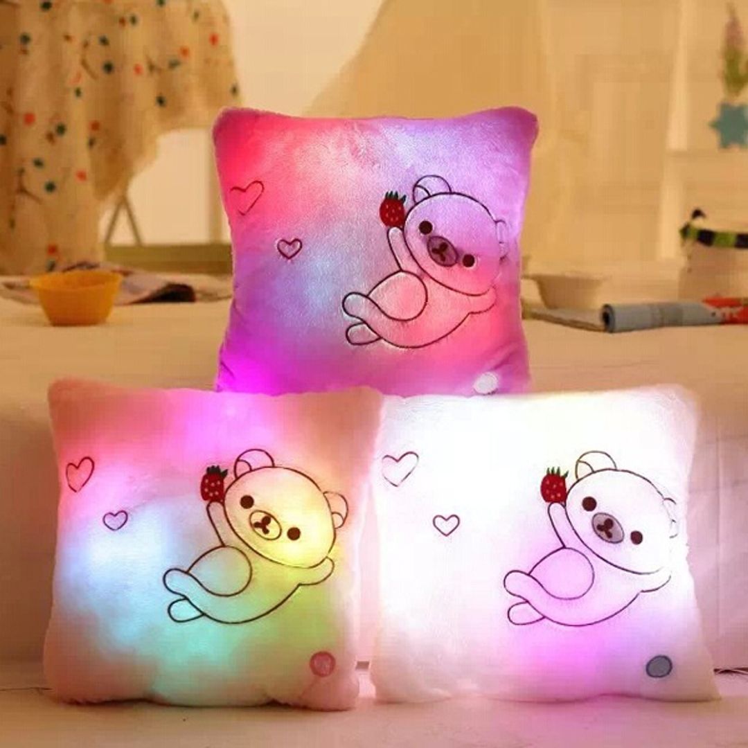 Светящаяся подушка Мишка Разные цвета