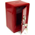 Копилка Металлический сейф (Красный) С ключами в дверце