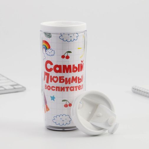 Подарочный набор ежедневник и термостакан Любимый воспитатель
