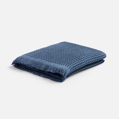 Плед вафельный Elenglect (темно-синий)