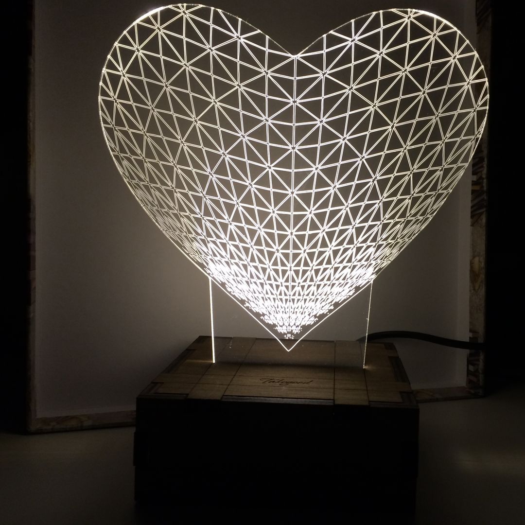 3D Лампа Сердце