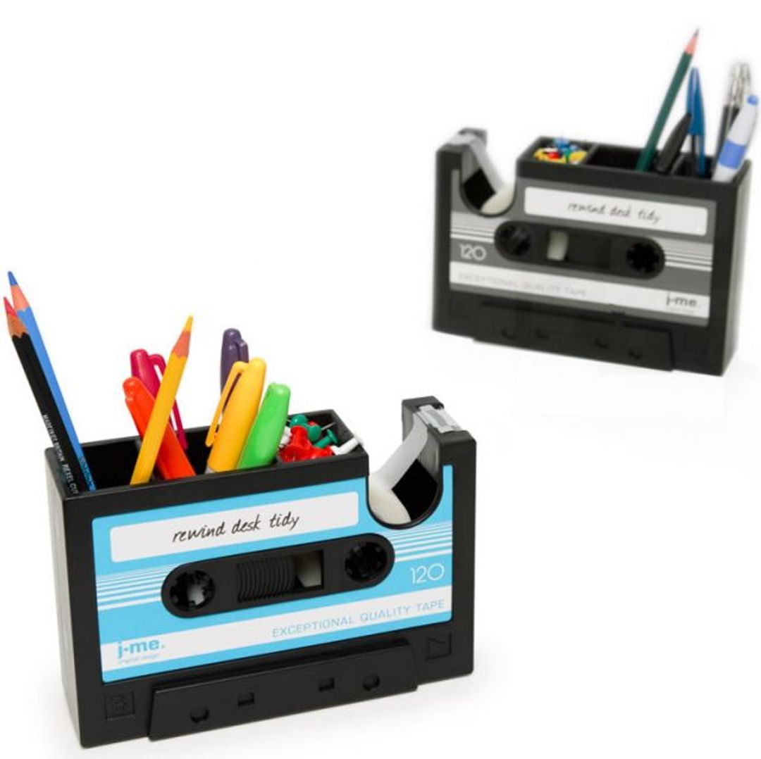 Настольный органайзер Кассета Rewind Desk Tidy (Черный с серым, черный с голубым) Настольный органайзер Кассета Rewind Desk Tidy (Черный с серым, черный с голубым)