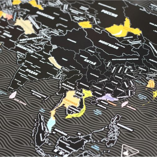 Скретч-карта мира True Map Plus Noir